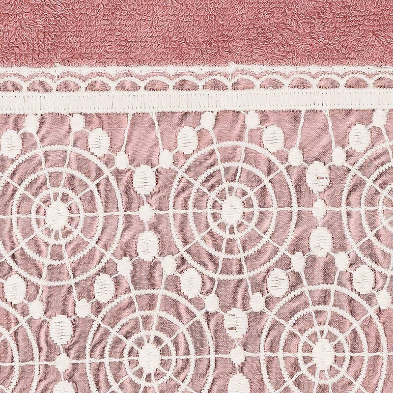 Authentic Hotel and Spa 100% Turkish Cotton Arian 3PC Cream Lace Embellished Towel Set
