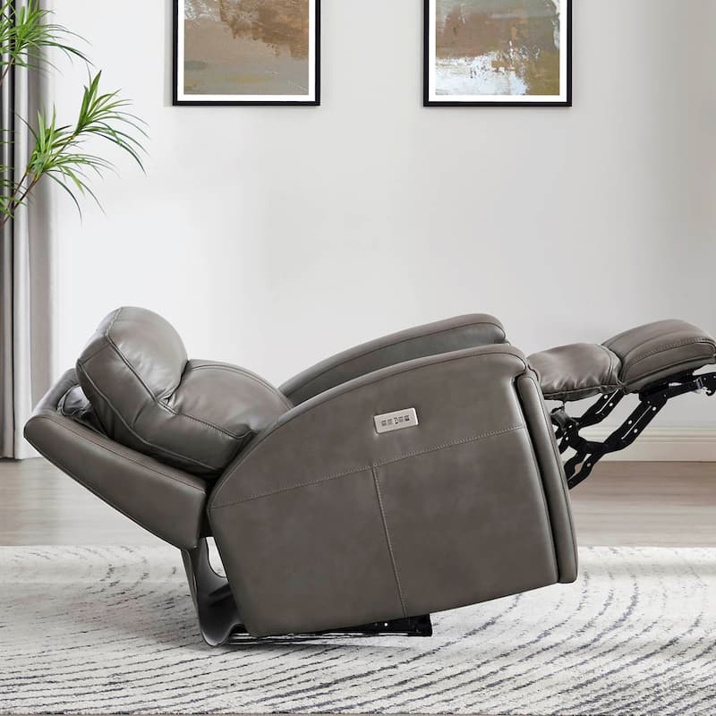 Hydeline Venice Zero Gravity Power Recline and Headrest Top Grain Leather Loveseat with Cup Holder