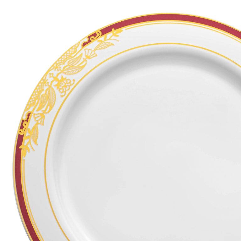 Gold Harmony Rim Disposable Plastic Plate Packs - Party Supplies