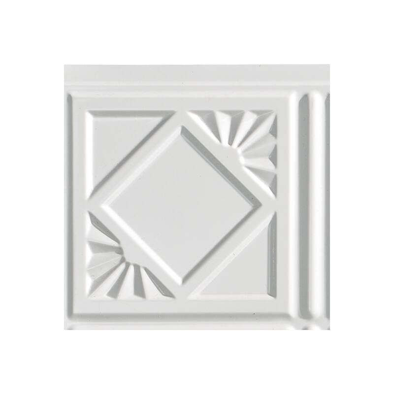 FASÄDE Traditional Style 4 Decorative Vinyl Backsplash Panel - 6X6 Inch Sample - Gloss White