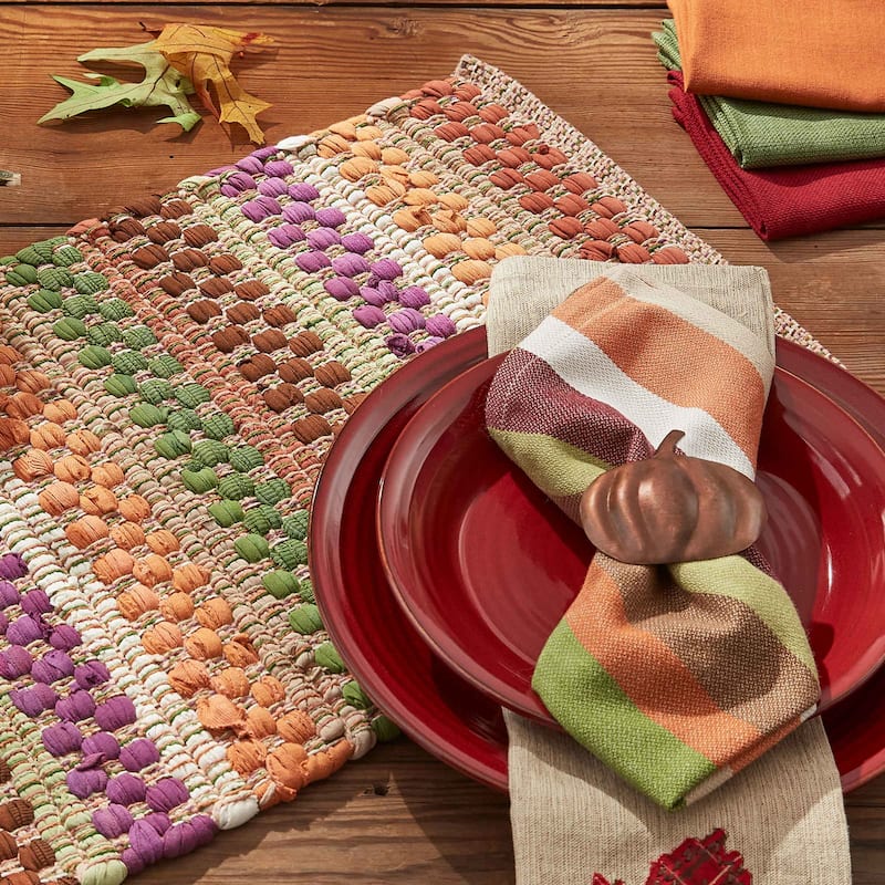 Park Designs Fall Colors Chindi Table Runner 13X54 - 13" x 54"