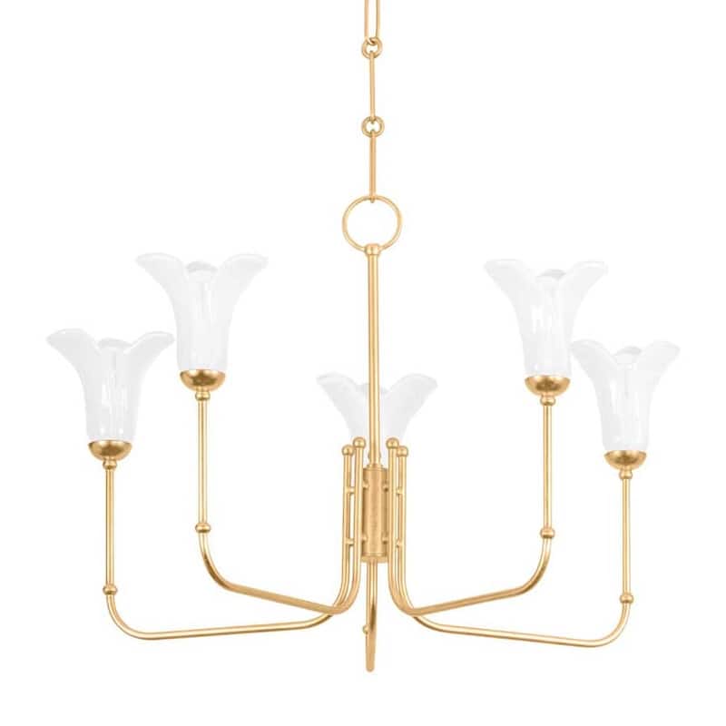 Hudson Valley Lighting 3345 Montclair 5 Light 30" Wide Chandelier - Vintage Gold Leaf