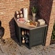 preview thumbnail 88 of 93, 100% Solid Wood Outdoor Kitchen Cabinet Set, Modular Patio BBQ Island Sideboard Buffet Pantry 35.4"Conrer(Black Wood)