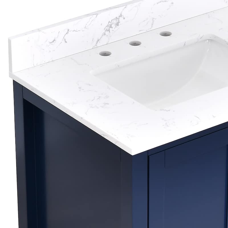 StarrySky 30 inch Undermount Single Sink Bathroom Vanity with Engineered Carrara Marble Top