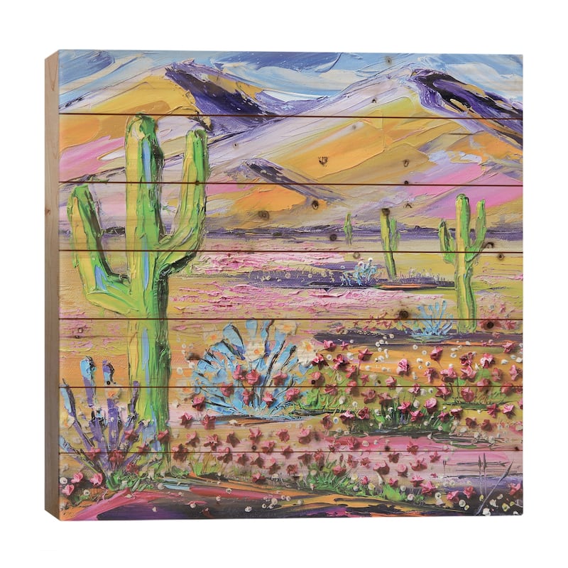My Desert Dream Print On Wood by Lisa Elley - Multi-Color - 26x26x1.5