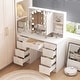 preview thumbnail 1 of 38, Luxurious LED Makeup Vanity with 9 Drawers Elegant Makeup Station White
