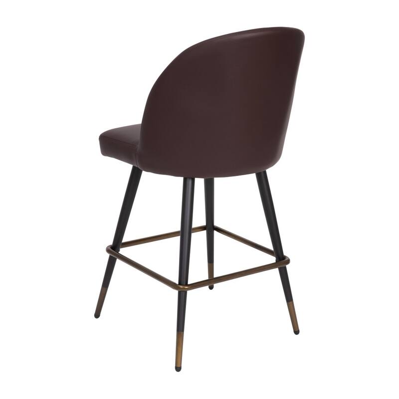 Set of 2 Upholstered Counter Stools with Steel Frames