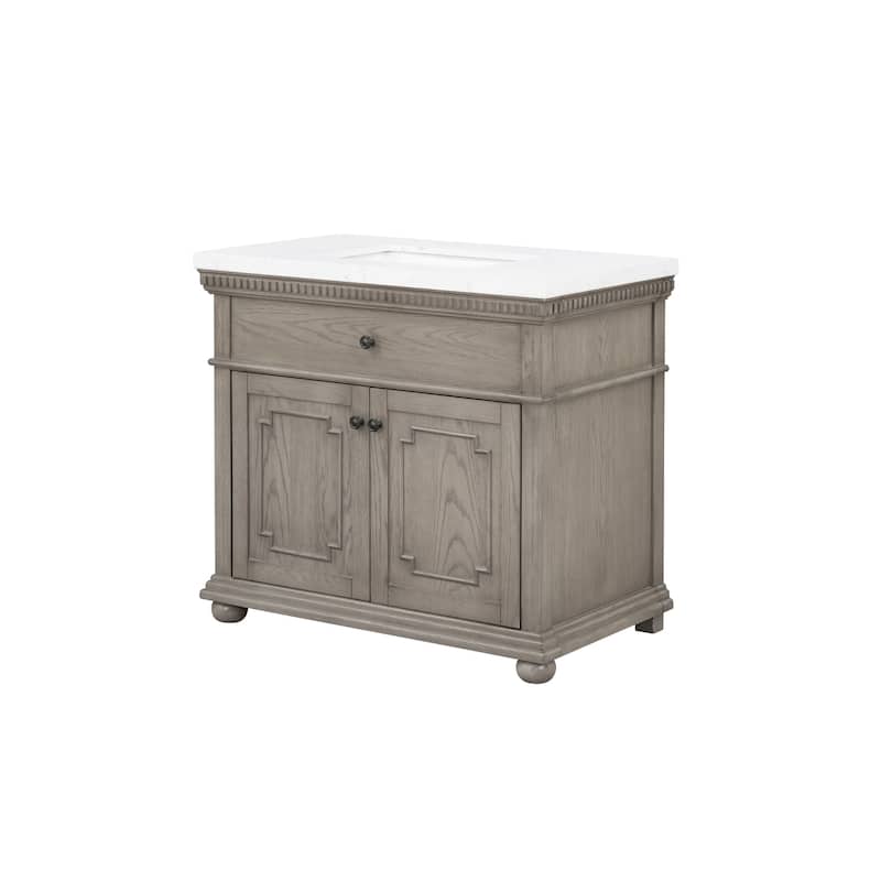 37'' Astoria Bathroom Vanity with Engineered Stone Top - 37 L x 22 D x 34 H