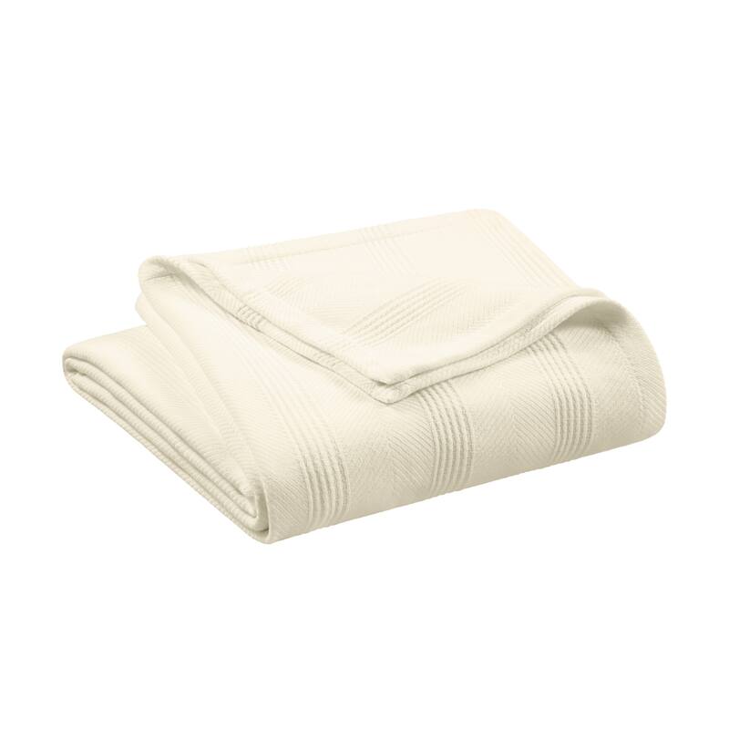 Vellux Cotton - Soft Lightweight Breathable All Season Blanket - Twin - Off-White