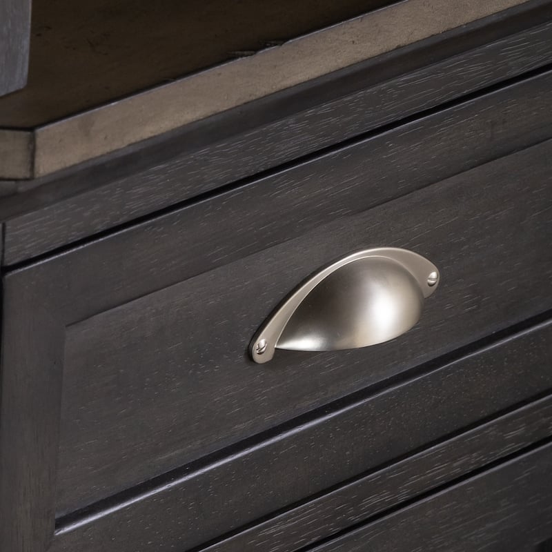 Ocean Isle Slate & Weathered Pine Entertainment Center with Piers