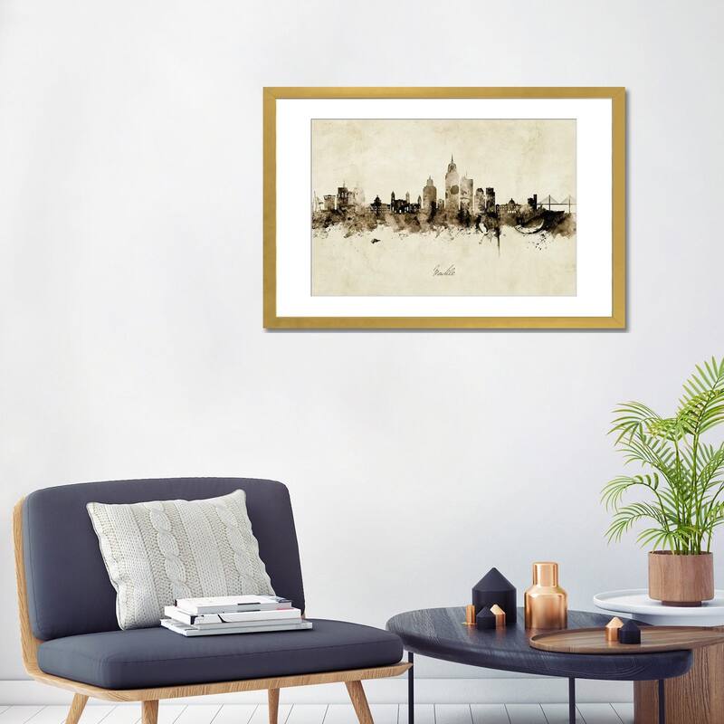 iCanvas "Mobile Alabama Skyline Vintage" by Michael Tompsett