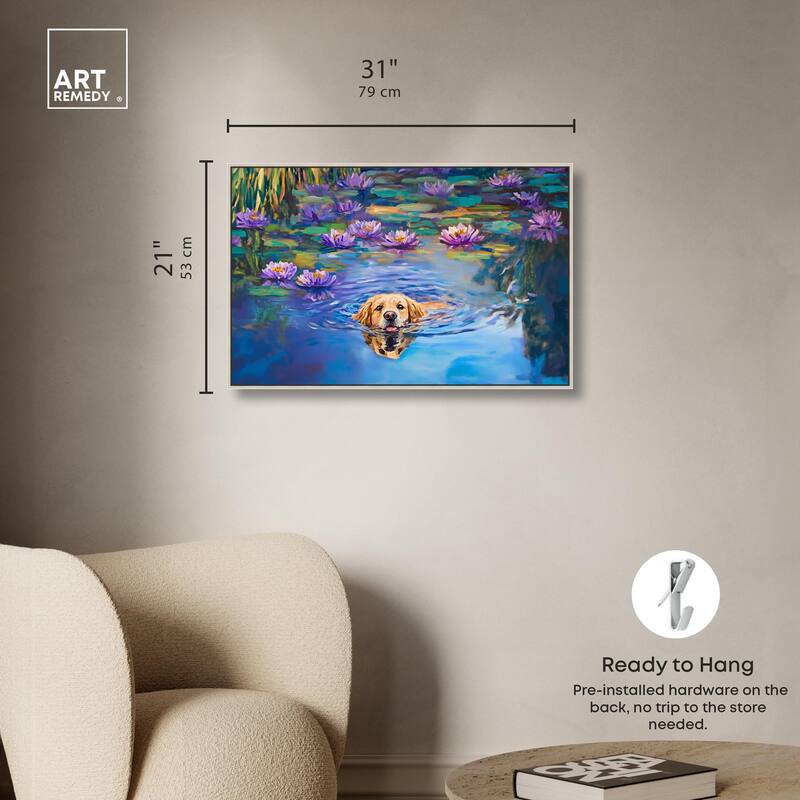 Watery Wag I Canvas by Art Remedy