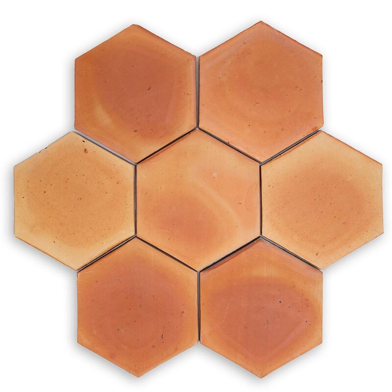 Natural Terracotta Hexagon, 8x9x 0.79in ,Tile