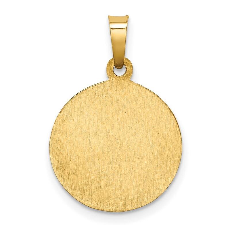 Curata 14k Yellow Gold 18" Satin St. Francis Of Assisi Medal Pendant Necklace