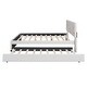 preview thumbnail 5 of 16, Linen Fabric Platform Bed with Brick Pattern Headboard, with Twin XL Trundle, Queen Size