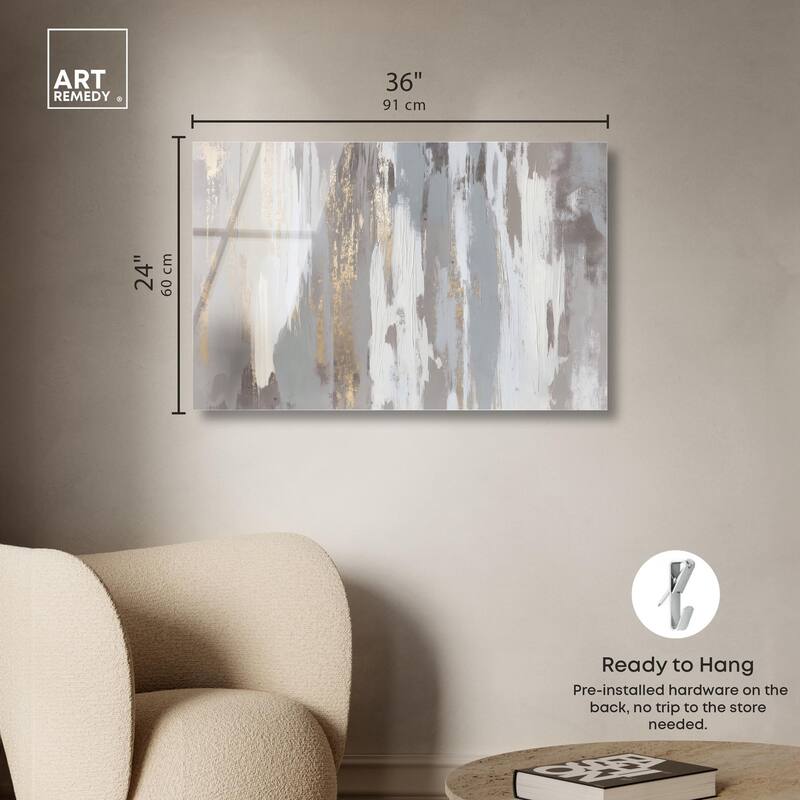 Flooding Gold II Acrylic by Art Remedy, Ready to Hang