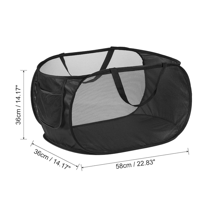 Laundry Hamper, Collapsible Laundry Baskets Laundry Bag - Black