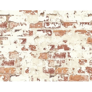 Seabrook Designs Faux Plastered Brick Unpasted Wallpaper