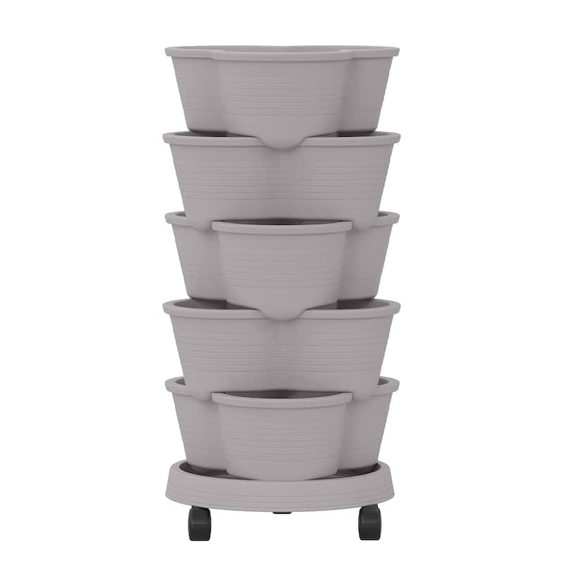 Vertical Strawberry Planter, 5 Tier Hanging Vertical Gardening Planter, Stackable Garden Tower Pot for Strawberries, Flowers