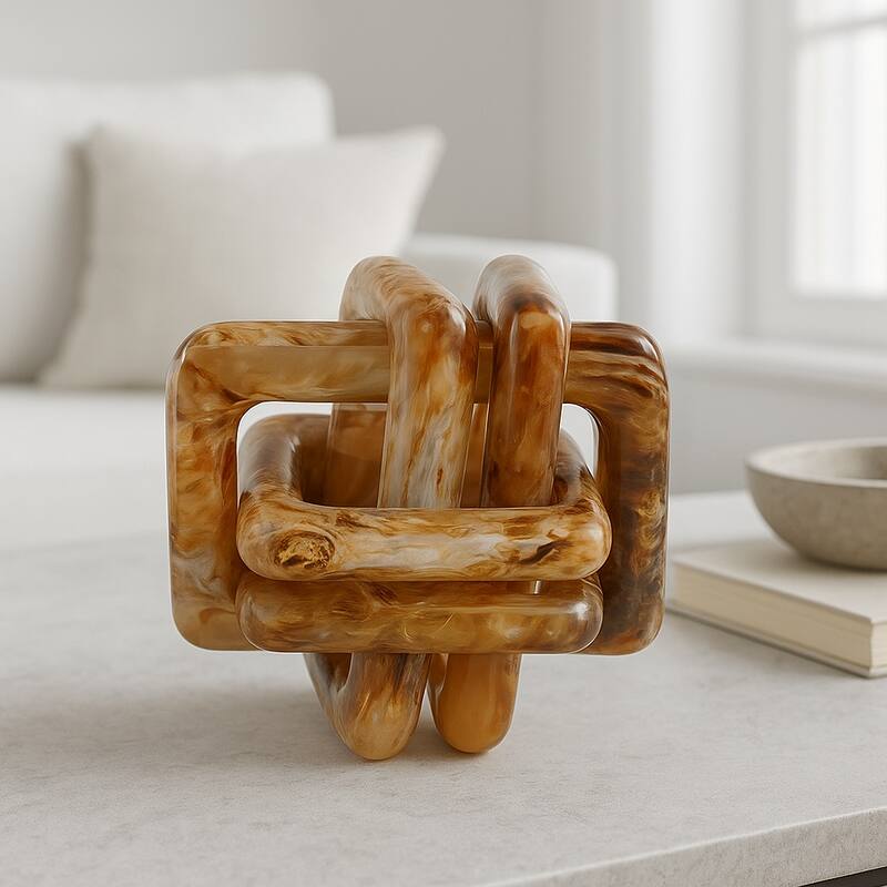 Modern Resin Decorative Object Knot Sleek and Stylish Accent Piece - 6" x 6" x 6"