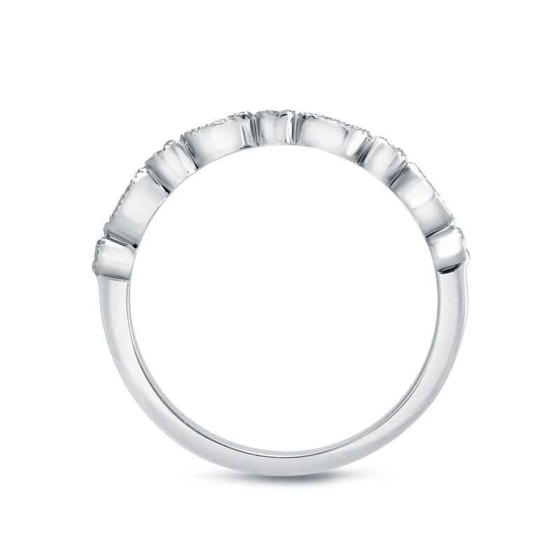 Auriya 14k Gold 1/10ctw Vintage Diamond Wedding Band