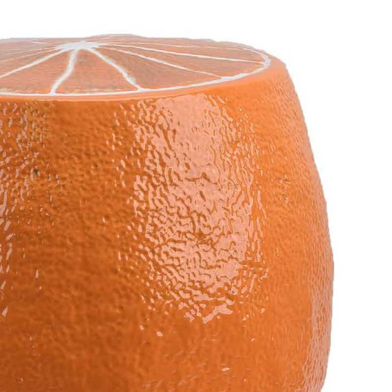 Accent Plant Stand, Orange Slice Themed Textured Design, 17 Inch Top