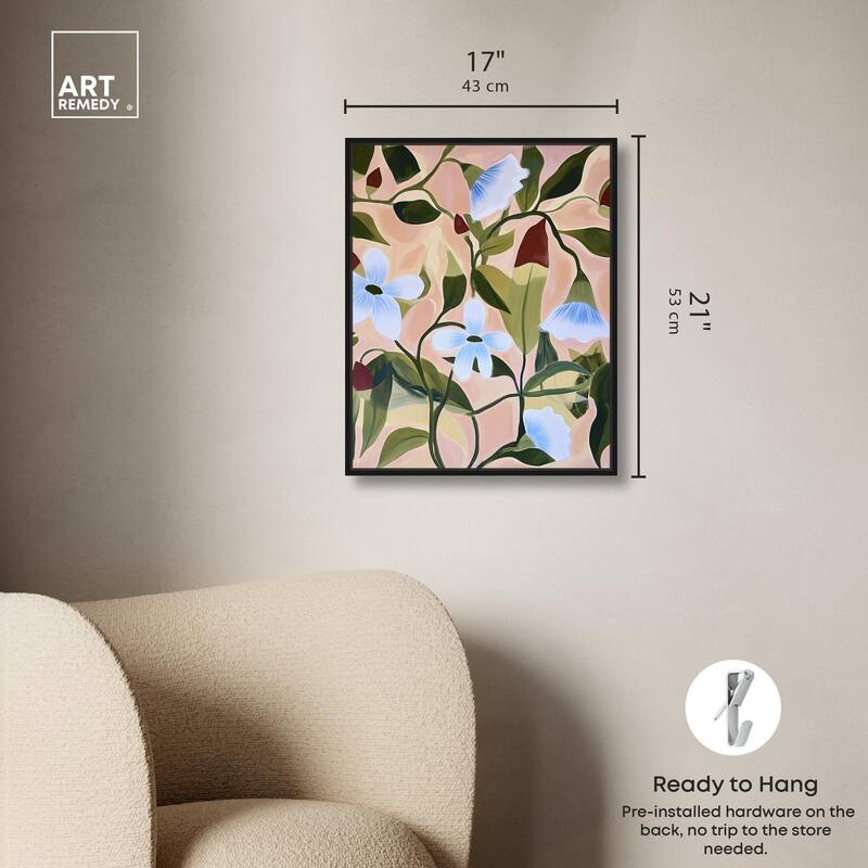 Bold Peach Petal Motif Canvas by Art Remedy