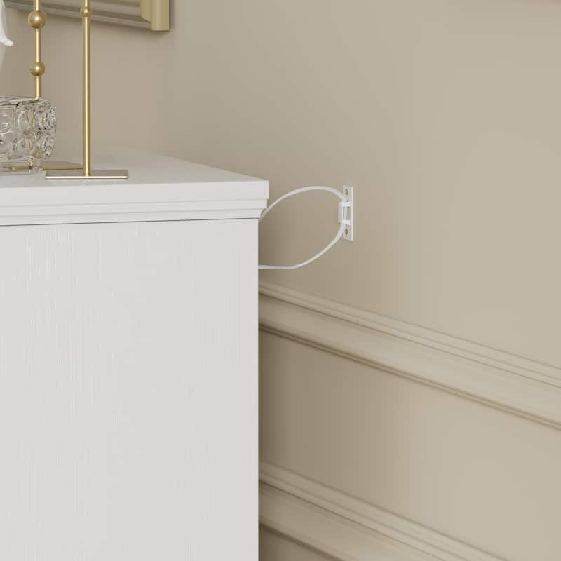 Modern Drawer Dresser Clothes Organizer with 8 Drawers Metal Handles Anti-tipping Device, for Living Room Bedroom Hallway, White