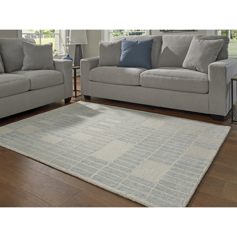Signature Design by Ashley Dylanton Beige/Blue Area Rug - 60" W x 84" D x 0.2" H