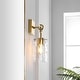 preview thumbnail 1 of 5, SAFAVIEH Lighting Tyrosa 6-inch Glass Wall Sconce with Bulbs (Set of 2) - 6.3 in. W x 4.8 in. D x 14 in. H