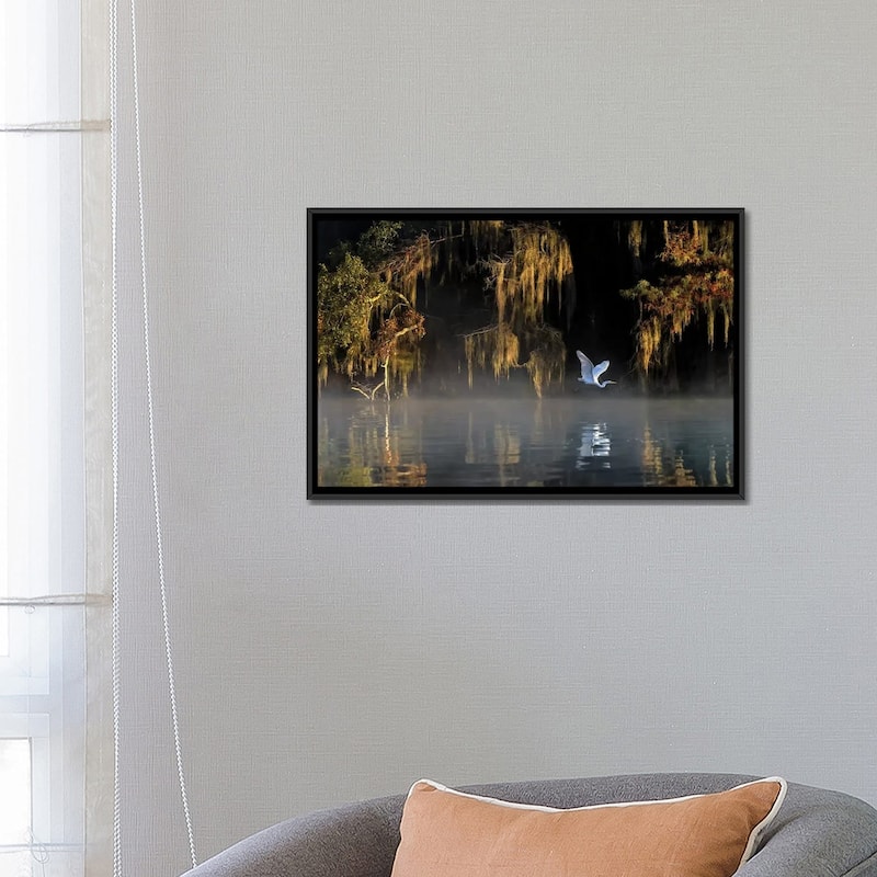 iCanvas "Egret" by Hua Zhu Framed Canvas Print