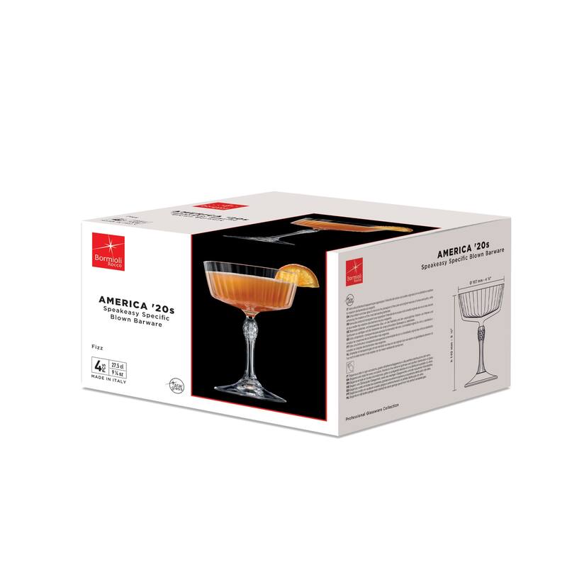 Bormioli Rocco America'20s 9.25 oz. Champagne/Sherbet Stem ,Set of 4