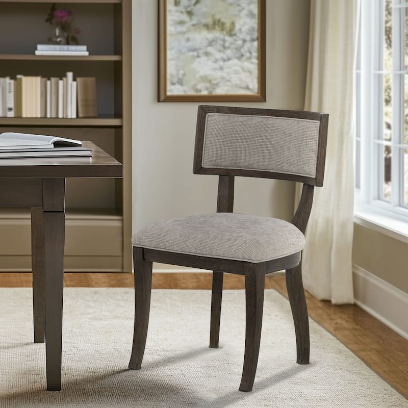 Madison Park Signature Marie Upholstered Split-Back Dining Chairs with Curved Wood Frame (Set of 2)