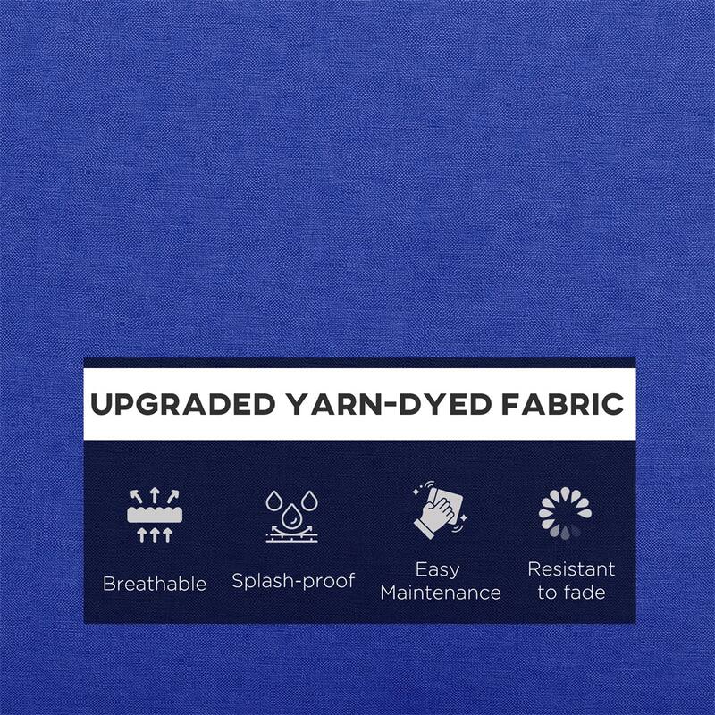 Navy Blue Yarn-Dyed Fabric Sofa Cushions with Soft Resilient Filling Set of 2 - Back Cushion: 25" L x 22.4" W x 6.5" H