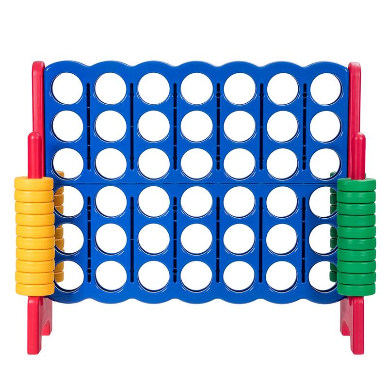 Gymax Jumbo 4-to-Score Game Set 4 in A Row Kids Adults w/ 42 Jumbo - See Details