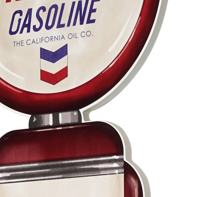 Licensed Chevron Gasoline Gas Pump Plaque Wall Decor - 62" x 17" - 60.5" x 14.75"