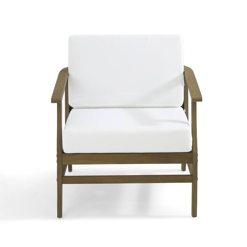 2 Set Patio Teak Wood Outdoor Chair with Cushions