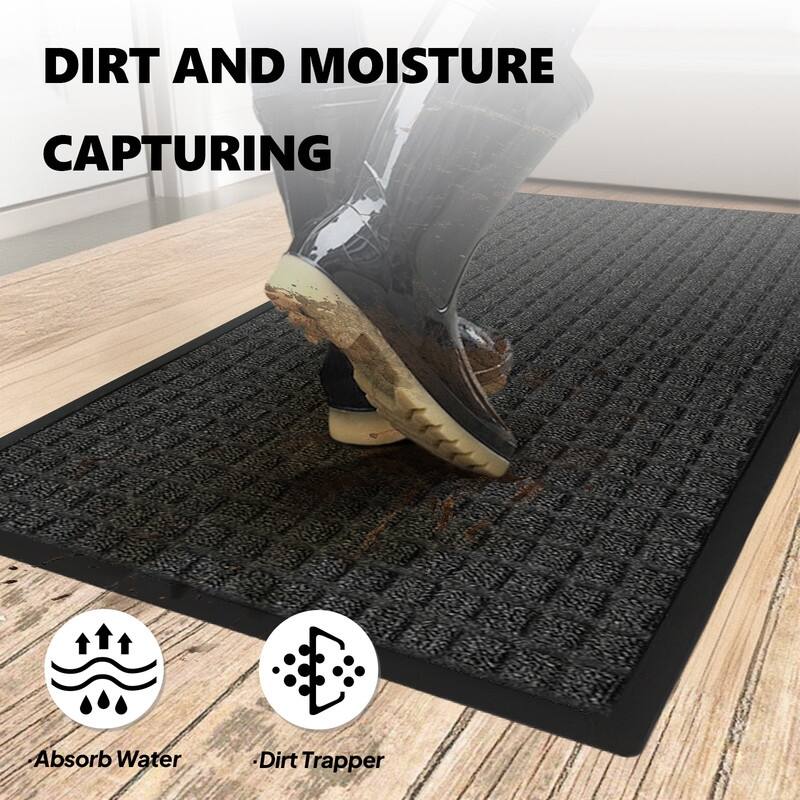 Front Door Mat Stain And Fade Resistant Low Profile Backing Entry Mat Low Profile Doormat In Gray