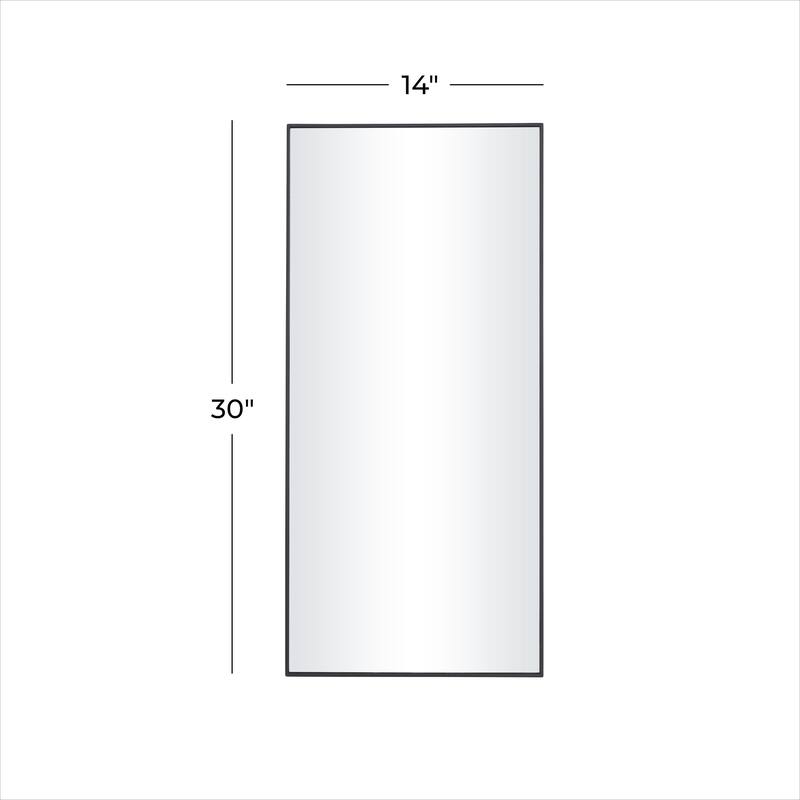 Wood Room Wall Mirror with Thin Minimalistic Frame - Black, White or Gold - Roche River Decor