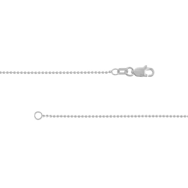 Curata 14k White Gold 1mm Polished Bead Chain Necklace (Lobster) Options: 16 18 20