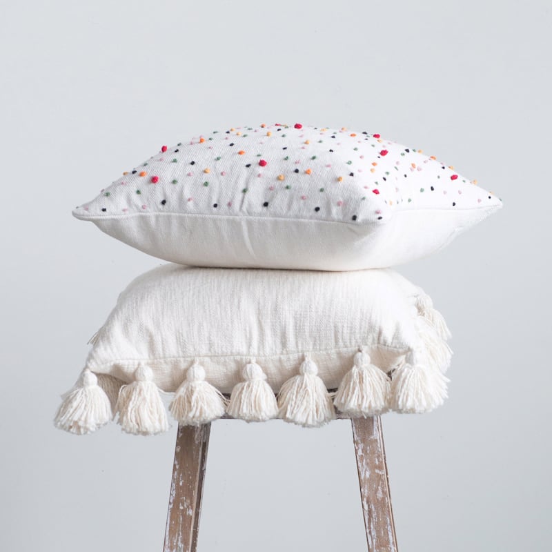 Cotton Pillow with Tassels