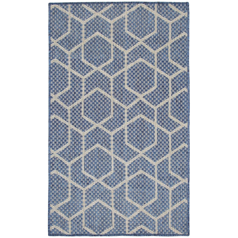 Nourison Horizon Indoor/Outdoor Geometric Area Rug - 3' x 5' - Denim