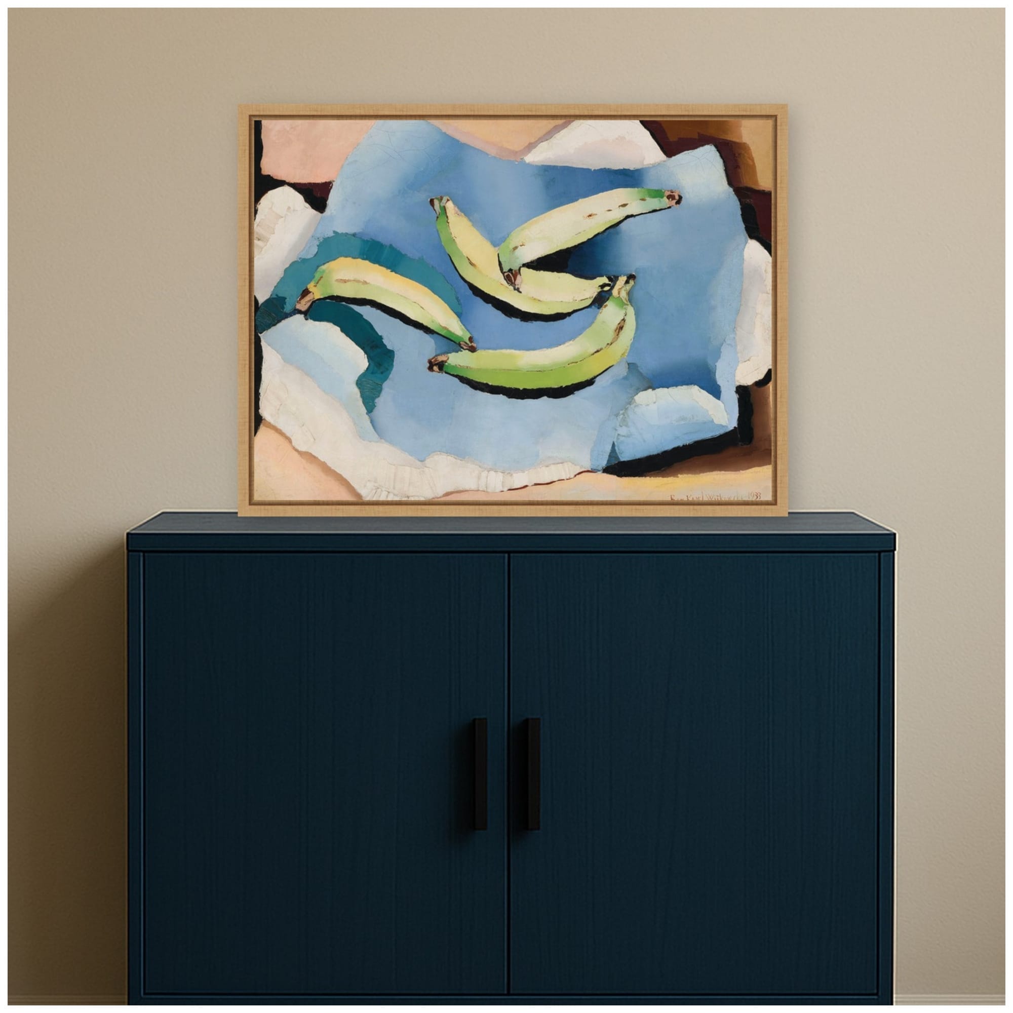 Kate and Laurel Bananas Romuald Kamil Witkowski by Nostalgia Prints Framed Canvas Wall Art Print