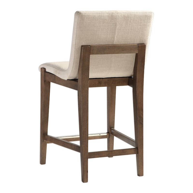 Uttermost Klemens 20 Inch Wide Wood Frame Kitchen Stool with Fabric