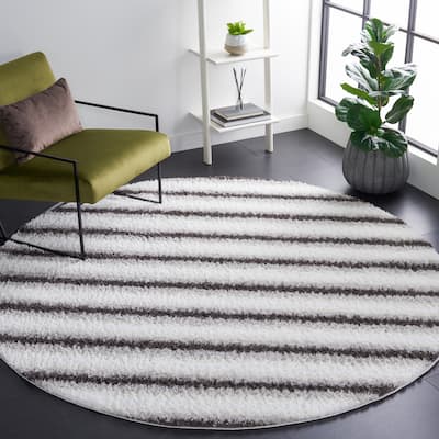SAFAVIEH Berber Shag Izabela Stripe 1.25-inch Thick Rug