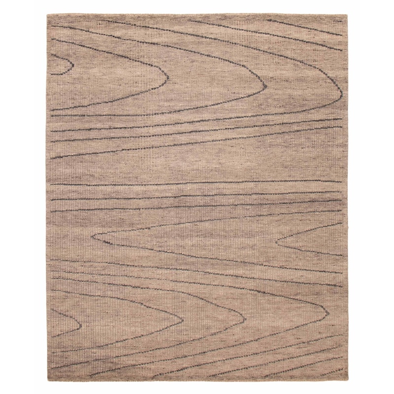 ECARPETGALLERY Hand-knotted Tangier Taupe Wool Rug - 8'0 x 9'9 - Taupe - 8'0 x 9'9