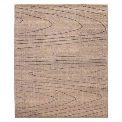 ECARPETGALLERY Hand-knotted Tangier Taupe Wool Rug - 8'0 x 9'9