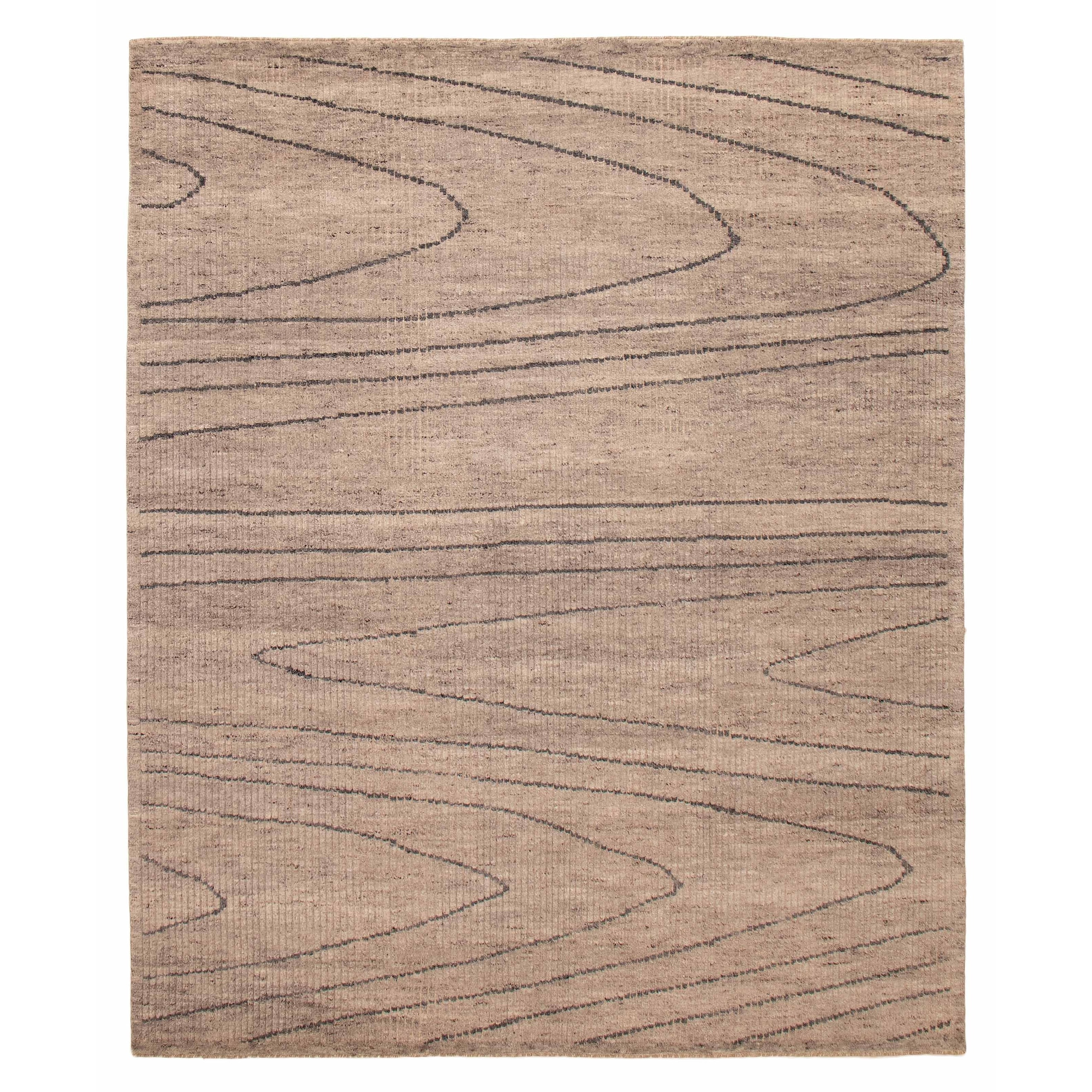 ECARPETGALLERY Hand-knotted Tangier Taupe Wool Rug - 8'0 x 9'9