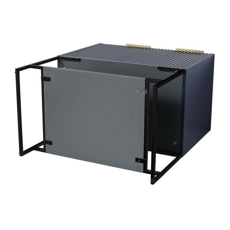 30 inch Plywood Freestanding Bathroom Vanity Set in Navy Blue with Integrated Resin Sink