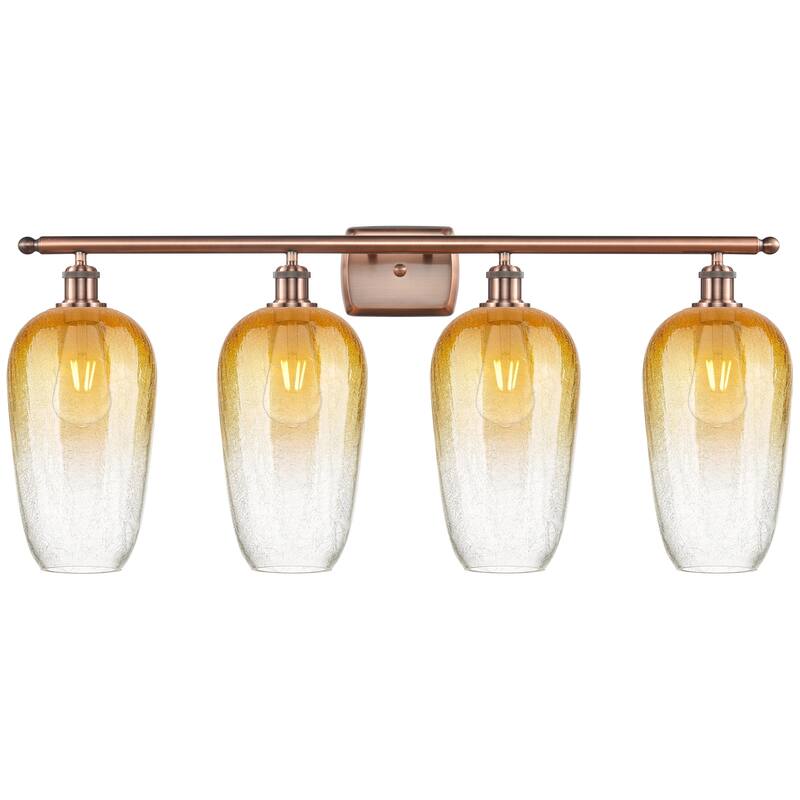 Innovations Lighting 516-4W-16-37 Brookhaven Flute Vanity Brookhaven - Antique Copper / Amber